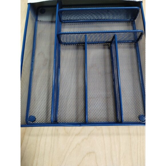 Large Blue Drawer Organizer Utensil Flatware Hunting Home Kitchen - Picture 4 of 6